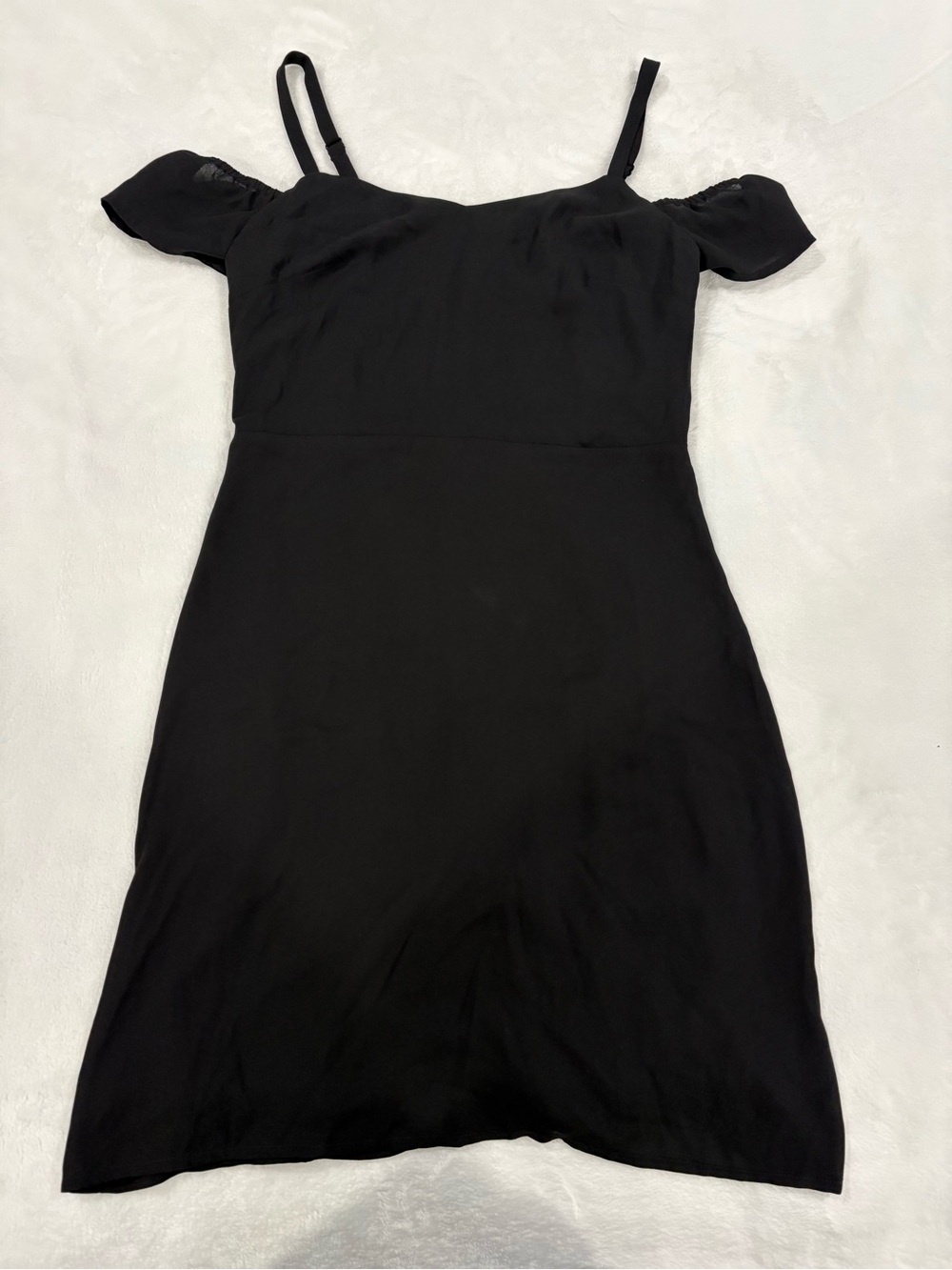 Express Black Cold-Shoulder Slip Dress